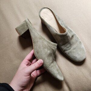EVERLANE Suede Green The Day Heel Slip On
